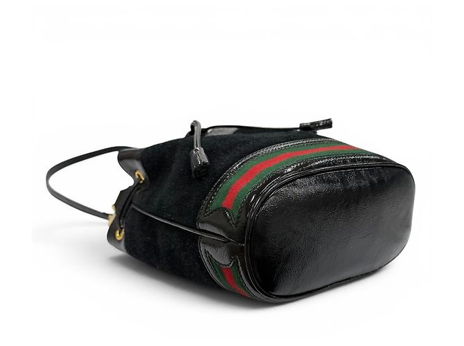 Bolsa de couro com acabamento em camurça Gucci Sherry Line Preto - vista 4