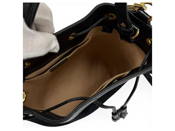 Bolsa de couro com acabamento em camurça Gucci Sherry Line Preto - vista 5