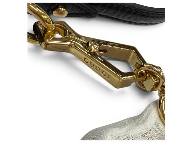 Bolsa de couro com acabamento em camurça Gucci Sherry Line Preto - vista 9