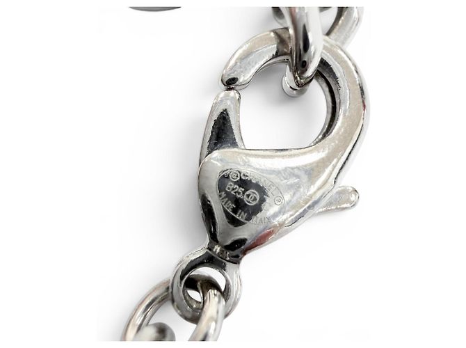 Collana Chanel 2025 B25C Coco Mark in pelle e strass Argento Bianco - vista 8