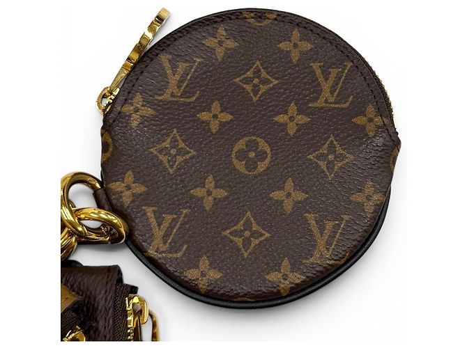 Pochette Trio in pelle Monogram Giant Reverse Louis Vuitton Marrone - vista 8