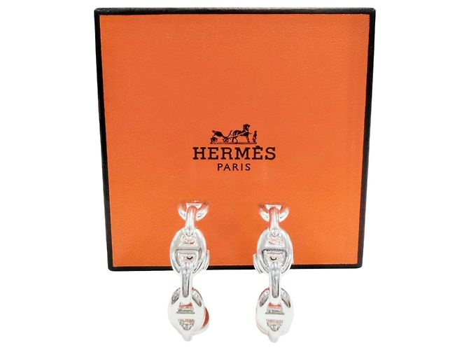 Hermès Orecchini a lobo Hermes Chaine d'Ancre Enchainée in argento sterling - vista 2
