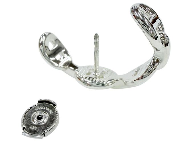 Hermès Orecchini a lobo Hermes Chaine d'Ancre Enchainée in argento sterling - vista 7
