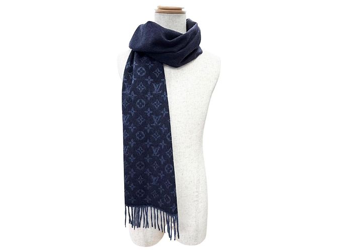Stola in lana e cashmere Monogram Gradient Louis Vuitton Blu navy - vista 2