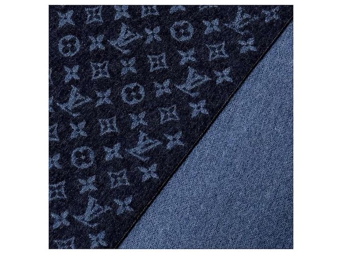 Stola in lana e cashmere Monogram Gradient Louis Vuitton Blu navy - vista 4