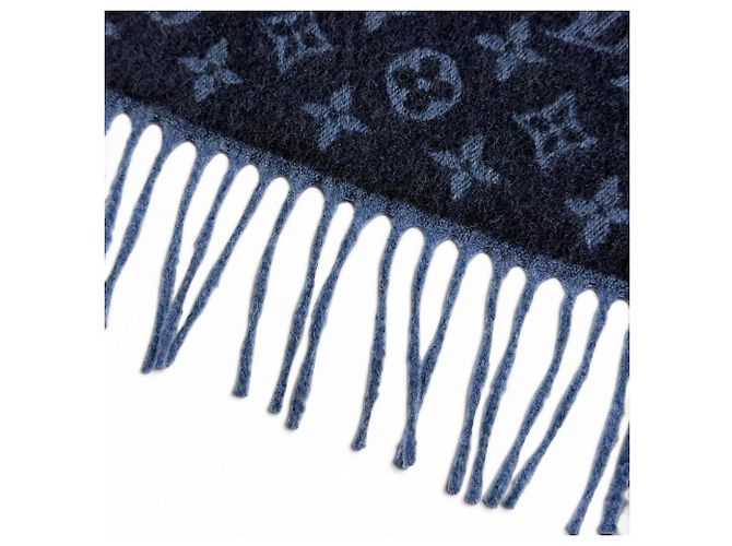 Stola in lana e cashmere Monogram Gradient Louis Vuitton Blu navy - vista 5