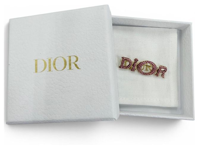 Spilla Christian Dior con strass Rosa D'oro - vista 2