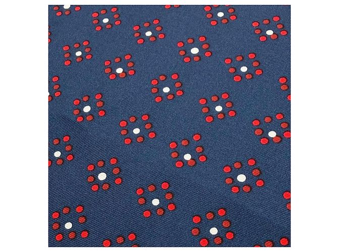 Stola reversibile in cashmere e seta Tissé Hermès Marrone Blu navy - vista 5
