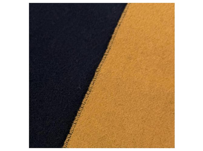 Hermès Stola in cashmere Hermes Recto Verso Marrone Blu navy - vista 4