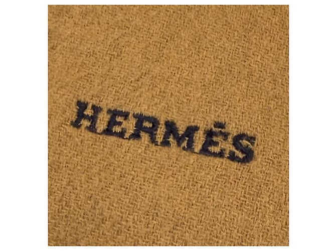 Hermès Stola in cashmere Hermes Recto Verso Marrone Blu navy - vista 5