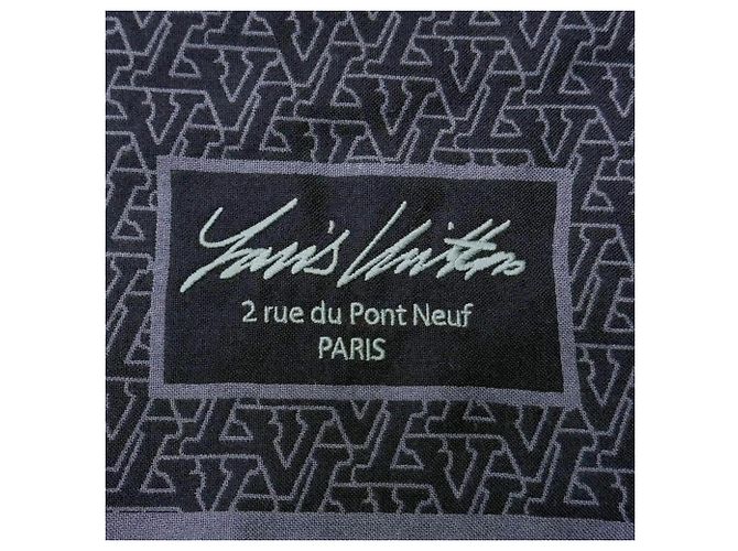 Stola Louis Vuitton in lana e seta blu navy - vista 7