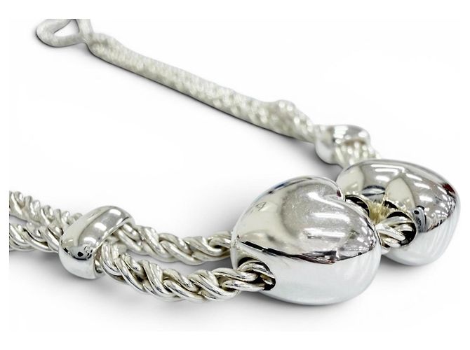 Tiffany & Co Collana Choker Tiffany Double Rope Heart 925 Argento - vista 4