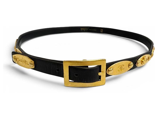 Chanel Vintage Ledergürtel Schwarz - Ansicht 2