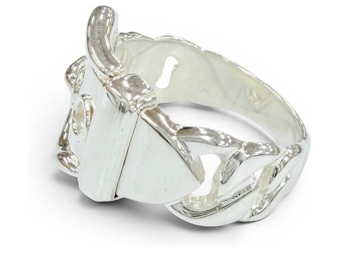 Hermès Hermes Vintage Boucles Sellier Ring Silber - Ansicht 3