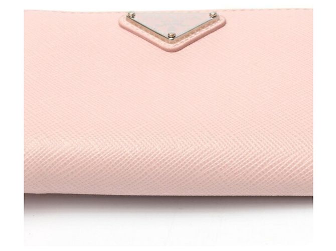 Portafoglio Prada Saffiano Triangle Rosa - vista 3