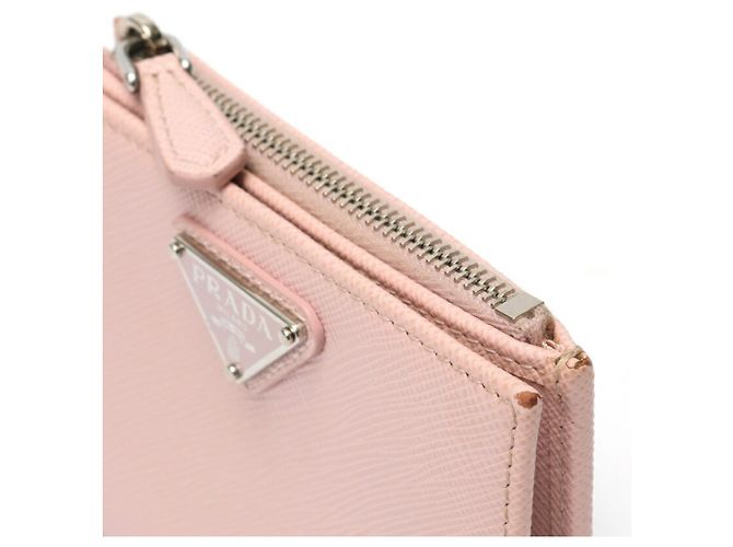 Portafoglio Prada Saffiano Triangle Rosa - vista 5