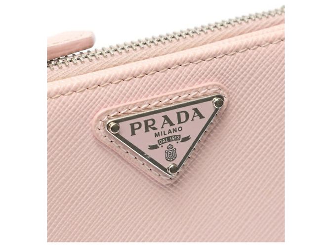 Portafoglio Prada Saffiano Triangle Rosa - vista 6