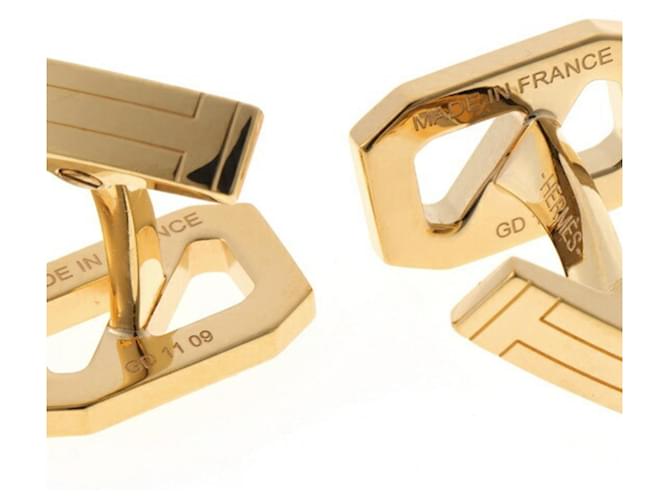 Hermès Gemelli Delta Hermes in metallo dorato D'oro - vista 4