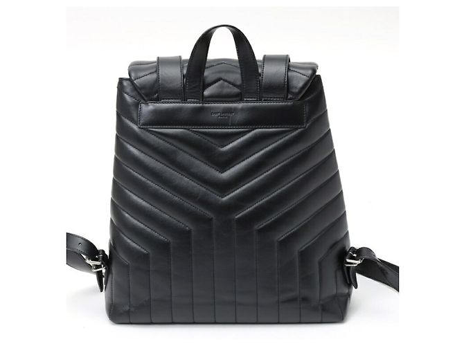 Zaino Saint Laurent Loulou Medium in pelle nera Nero - vista 3