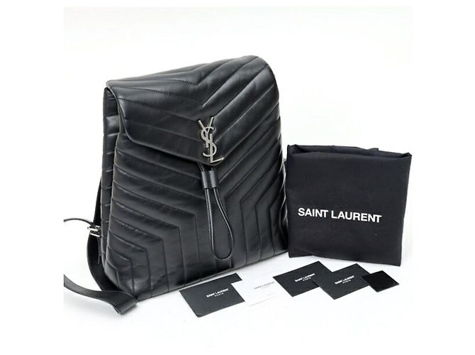 Zaino Saint Laurent Loulou Medium in pelle nera Nero - vista 8