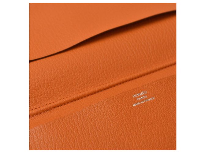 Hermès Funda de agenda Hermes en piel de cabra naranja - vista 13