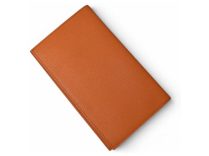 Hermès Funda de agenda Hermes en piel de cabra naranja - vista 4