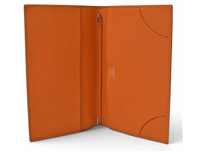 Hermès Funda de agenda Hermes en piel de cabra naranja - vista 9