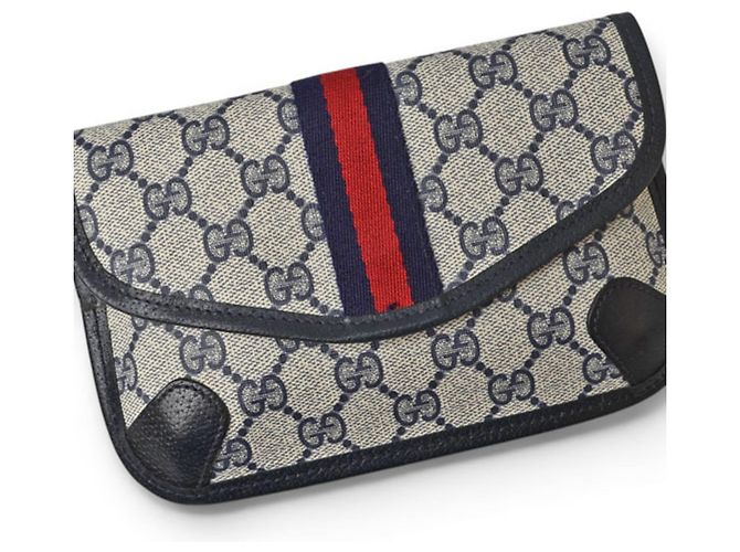 Pochette Gucci GG Plus Blu Beige - vista 3