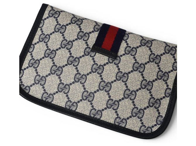 Pochette Gucci GG Plus Blu Beige - vista 4