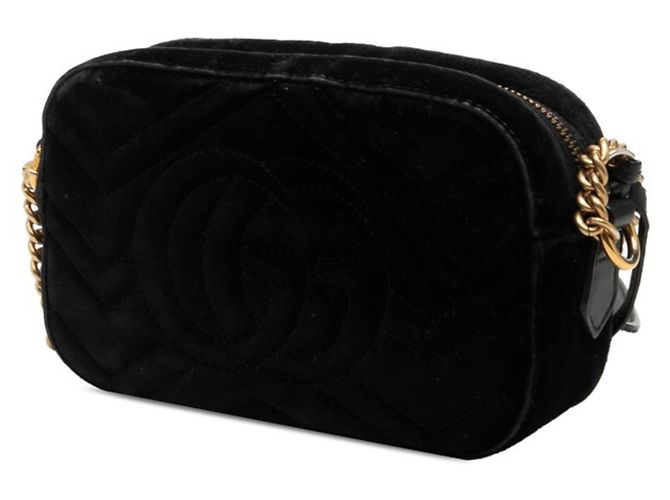Borsa a tracolla trapuntata Gucci GG Marmont Nero - vista 2
