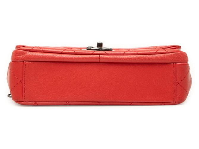 Borsa a Spalla Chanel Matelassé Coco Mark Chain Rosso - vista 3
