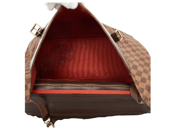 Borsa Boston Louis Vuitton Marrone Damier West End PM - vista 11
