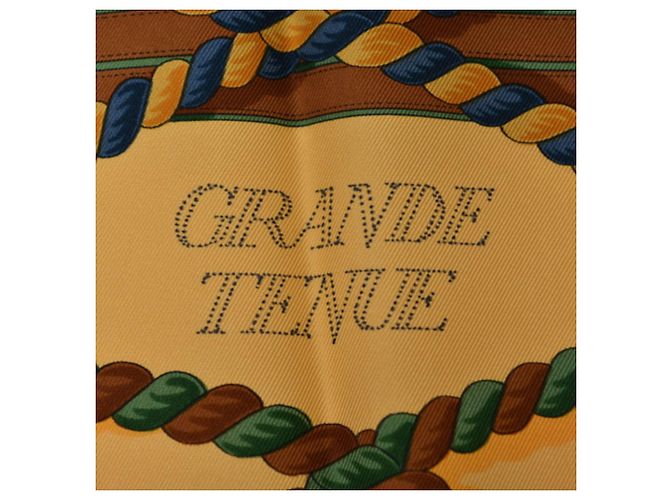 Hermès Sciarpa Hermes Grande Tenue Carre 90 Verde Arancione - vista 5