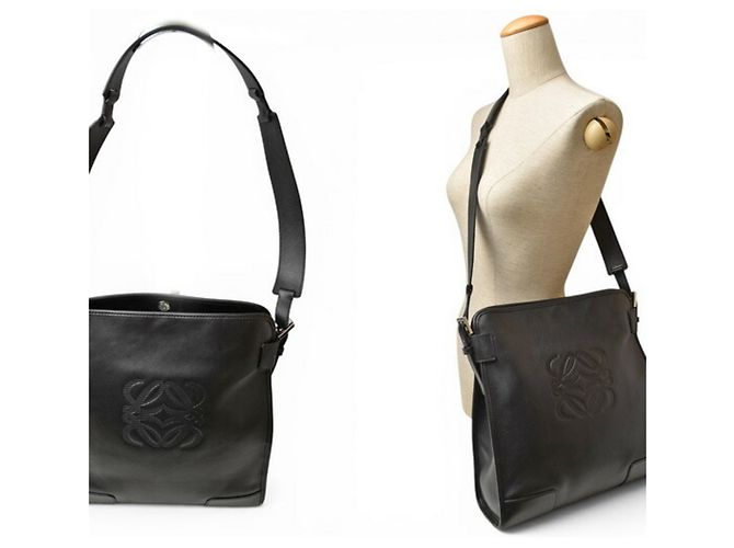 Borsa a tracolla in pelle nera Loewe Nero - vista 3