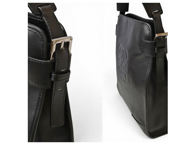 Borsa a tracolla in pelle nera Loewe Nero - vista 4
