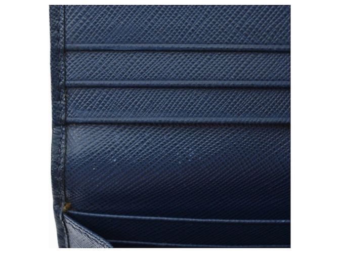 Langer Prada Saffiano Ledergeldbörse Blau - Ansicht 11
