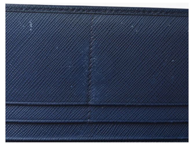 Langer Prada Saffiano Ledergeldbörse Blau - Ansicht 12