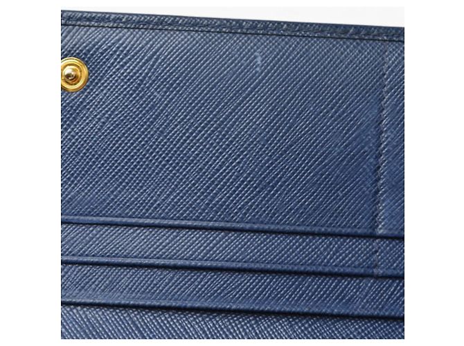 Langer Prada Saffiano Ledergeldbörse Blau - Ansicht 8