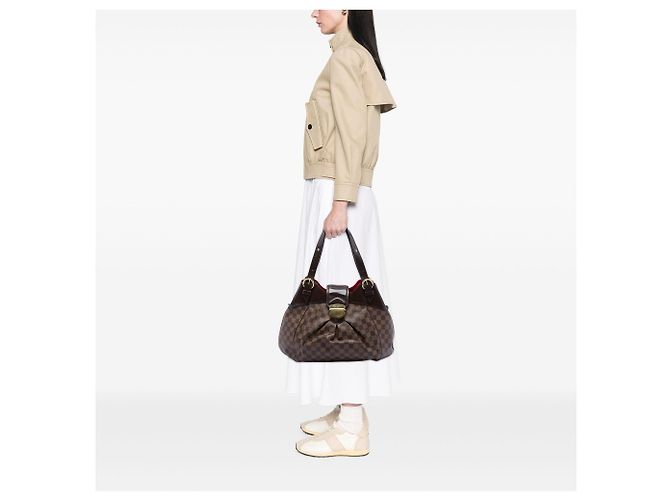Louis Vuitton Marrone Damier Ebene Sistina GM - vista 6