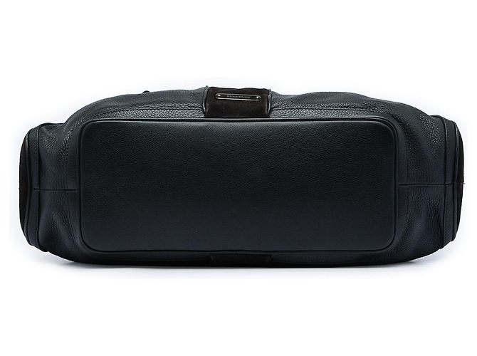 Borsa satchel in pelle di vitello martellata nera e scamosciata Burberry Nero - vista 3
