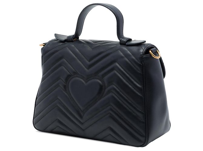 Borsa Gucci Black Small GG Marmont Matelasse in pelle Nero - vista 2