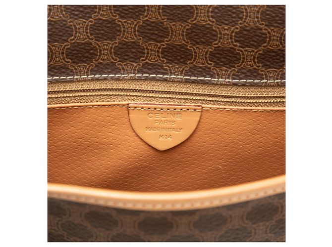 16 Céline Celine Bolso bandolera de lona revestida Macadam marrón Castaño - vista 5
