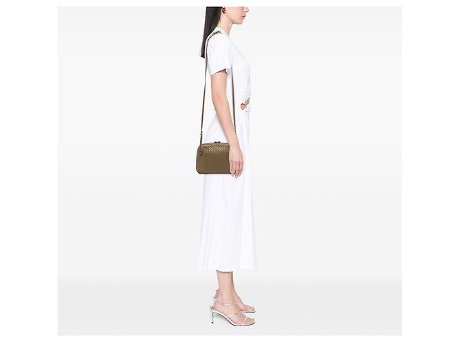 Bottega Veneta Borsa a tracolla Nappa Intrecciato Nodini marrone Cachi - vista 6