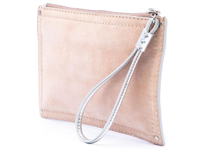 Clutch LOEWE in scamosciato beige con Anagram - vista 2