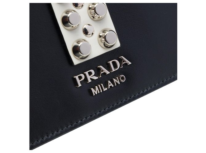 Borsa a tracolla Elektra in pelle di vitello nera e Saffiano con borchie Prada Nero - vista 5