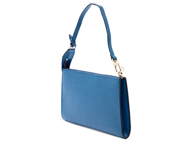 Louis Vuitton Pochette Accessoires in pelle Epi blu - vista 2