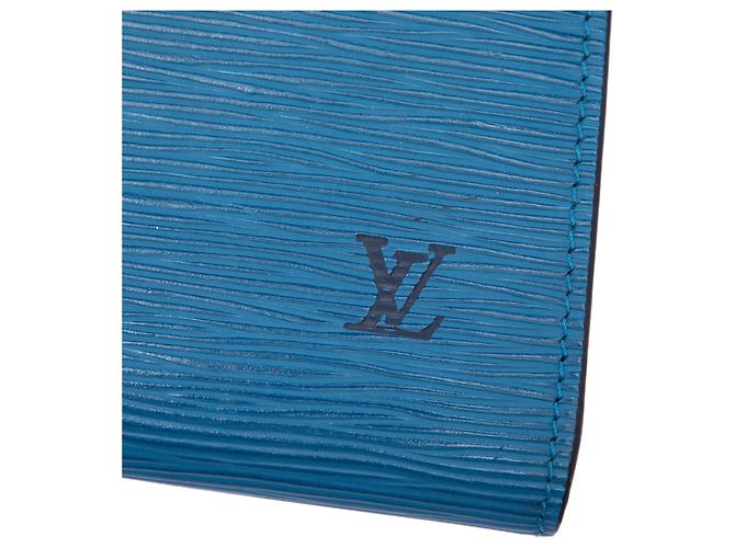 Louis Vuitton Pochette Accessoires in pelle Epi blu - vista 5