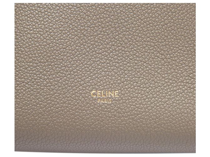 Céline Celine Borsa a secchiello Seau Sangle in pelle di vitello a grana morbida marrone Small Taupe - vista 5