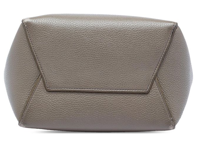 Céline Borsa Celine Gray Small Soft Grained Calfskin Seau Sangle Bucket Bag Marrone - vista 3