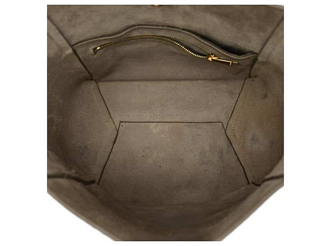 Céline Borsa Celine Gray Small Soft Grained Calfskin Seau Sangle Bucket Bag Marrone - vista 4
